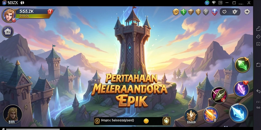 Tampilan screenshot menampilkan strategi Tower Defense yang mendebarkan.