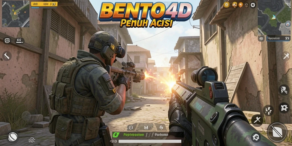 Tangkapan layar BENTO4D menampilkan aksi tembak-menembak yang mendebarkan.