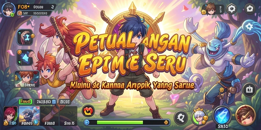 Screenshot gameplay FO8 menampilkan aksi karakter anime yang seru.