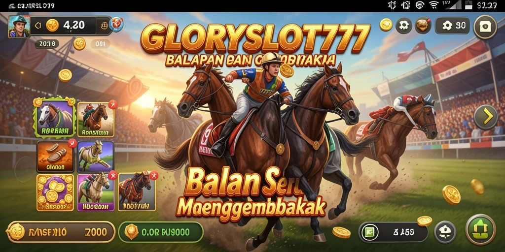 Gameplay seru GLORYSLOT777 dengan balapan yang mendebarkan.