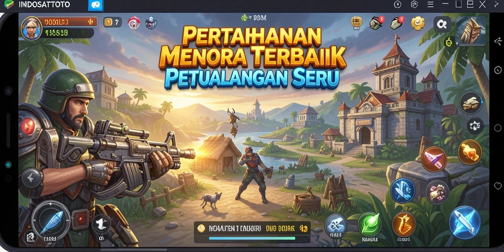 Tampilan gameplay menegangkan dalam INDOSATTOTO saat melawan gelombang musuh.