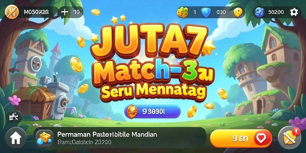 Tampilan gameplay JUTA7 yang penuh warna dan menantang.