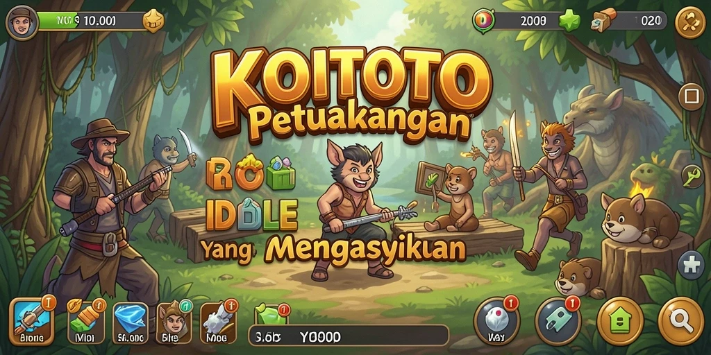 Tangkapan layar utama KOITOTO yang menunjukkan gameplay Idle yang interaktif.
