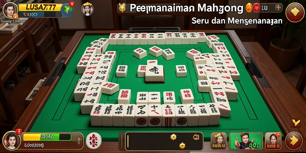 Screenshot menunjukkan pemain menikmati permainan Mahjong yang seru.