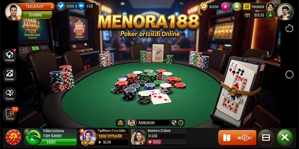 Tampilan gameplay Poker yang mendebarkan di MENARA188.