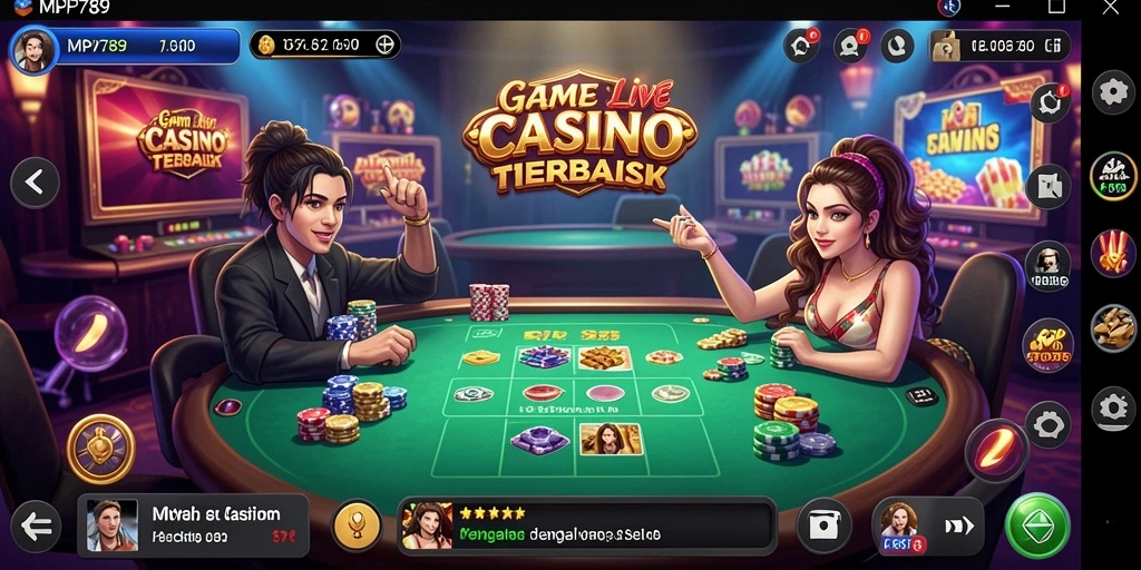 Tangkapan layar MVP789 menunjukkan dealer wajah yang ramah dalam permainan Live Casino.