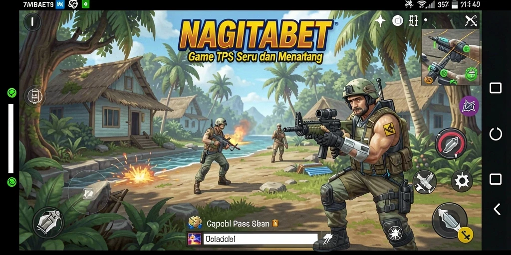 Screenshot gameplay NAGITABET menampilkan aksi seru dalam pertempuran TPS.
