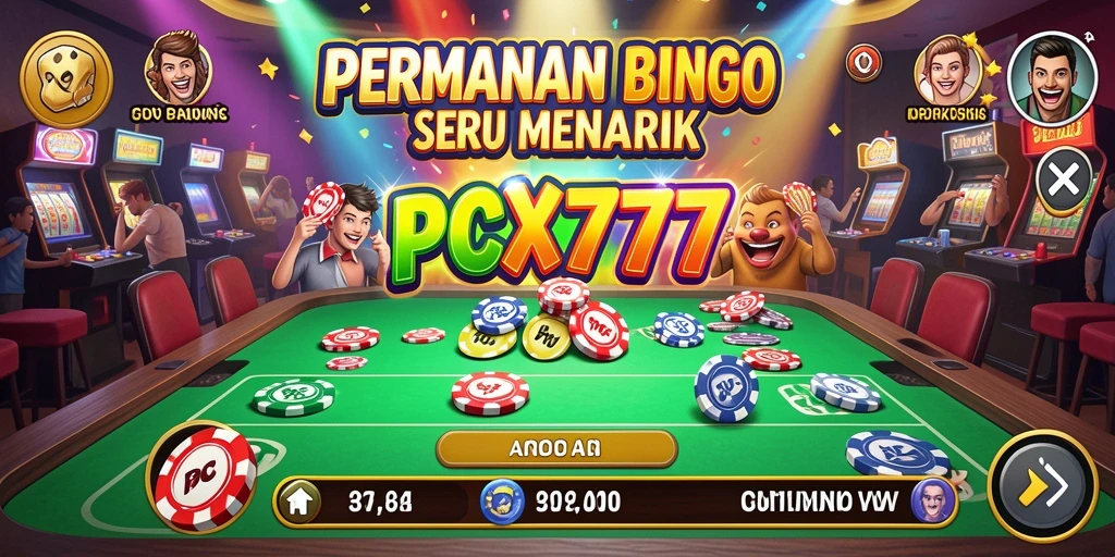 Tangkapan layar dari gameplay seru PCX777 dengan elemen Bingo.