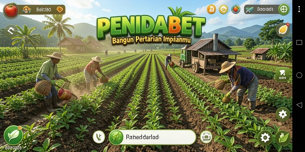 Screenshot gameplay <strong>PENIDABET</strong> dengan fokus pada aktivitas bertani yang seru.