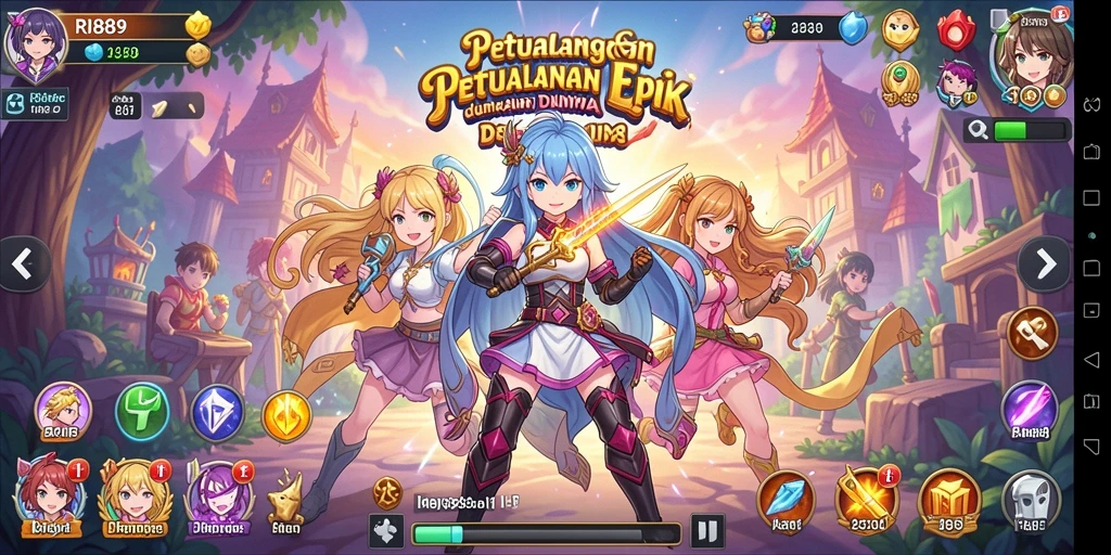 Tampilan gameplay mendebarkan dari RI889 dengan karakter Anime favorit.