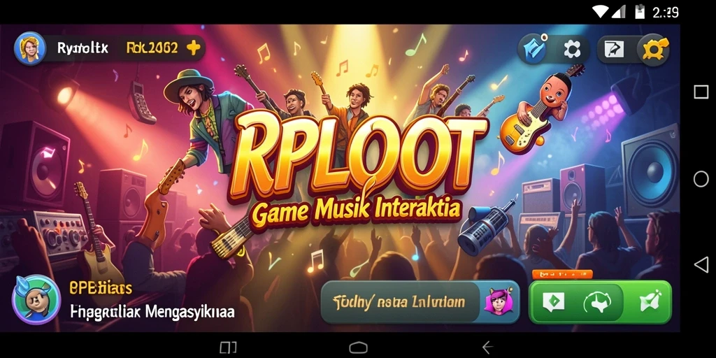 Screenshot gameplay RPLOOT menampilkan pengalaman bermain musik yang seru.