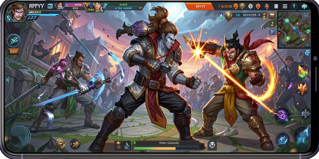 Gameplay seru dalam RPYYY dengan aksi MOBA yang intens.