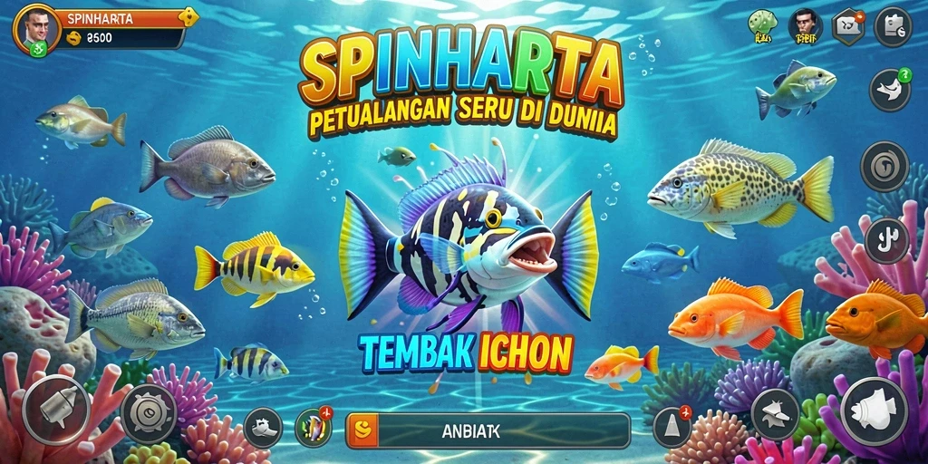 Gameplay seru dari SPINHARTA saat menangkap ikan di lautan.